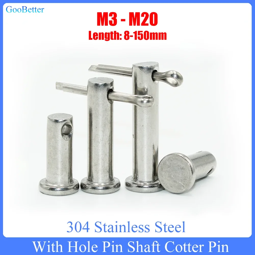 

With Hole Pin Shaft Cotter Pin Set M3 M4 M5 M6 M8 M10 M12 M14 M16 M20 Stainless Steel Flat Head Cylindrical Pin Positioning Pin