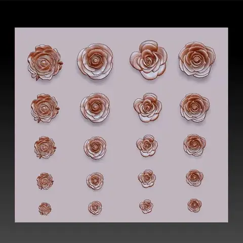 꽃 장미 3D 아크릴 네일 몰드, 네일 아트 장식, 실리콘 네일 몰드, 네일 액세서리, 1 개, 20 개 Best5