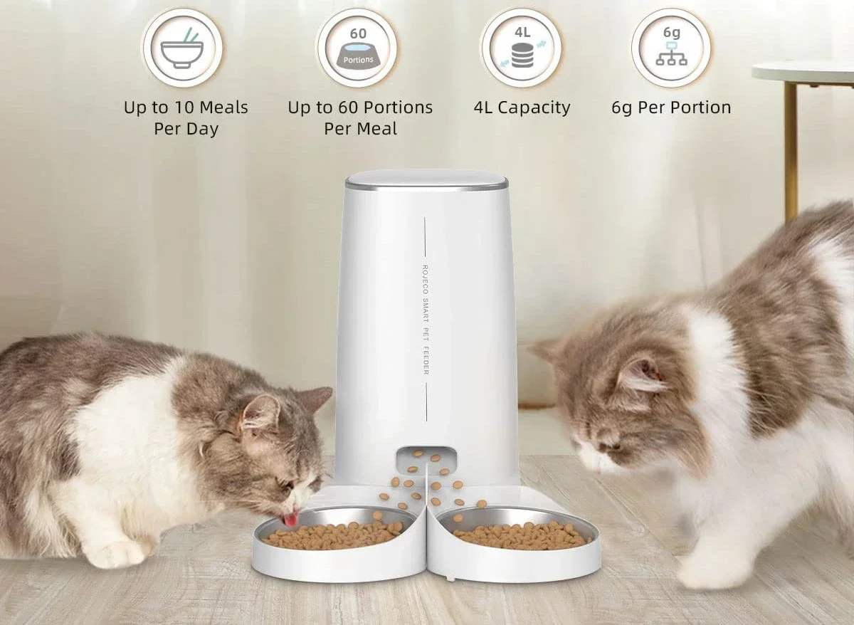 

Automatic Cat Feeder Pet Smart Cat Food Kibble Dispenser Remote Control WiFi Button Auto Feeder For Cats Dog Accessories tools