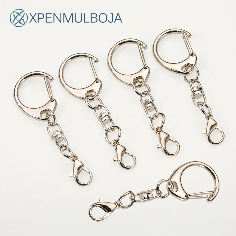 5-10pcs Lobster Clasp Key Ring 57mm Keychain C shape Clasps Connector Hook For DIY Jewelry Making Finding Key Chain Accessories