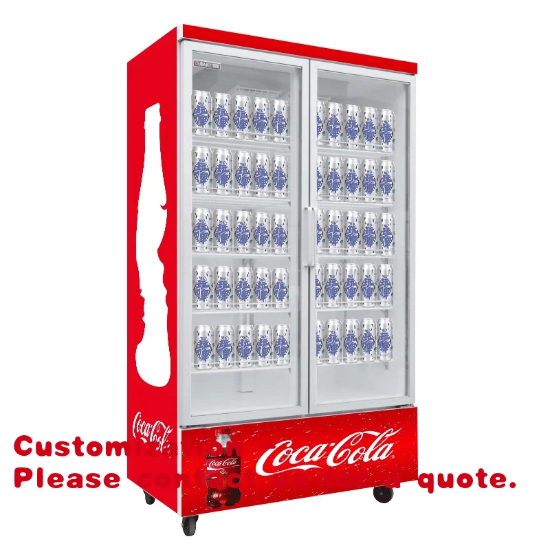 

Customize.Commercial Single Door Vertical Glass Door Refrigerator 1/2/3-glass/Direct Cooling Beverage Chille