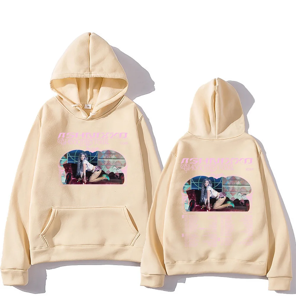 Casual ashnikko smoochies tour 2026 hoodies feminino inverno quente moletom de manga longa com capuz pullovers gráfico streetwear roupas