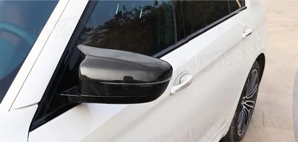 

Чехлы на зеркала заднего вида из АБС-пластика/углеродного волокна для BMW 5 серии F90 M5 2017-2020, комплекты кузова с левым рулем, накладки на зеркала