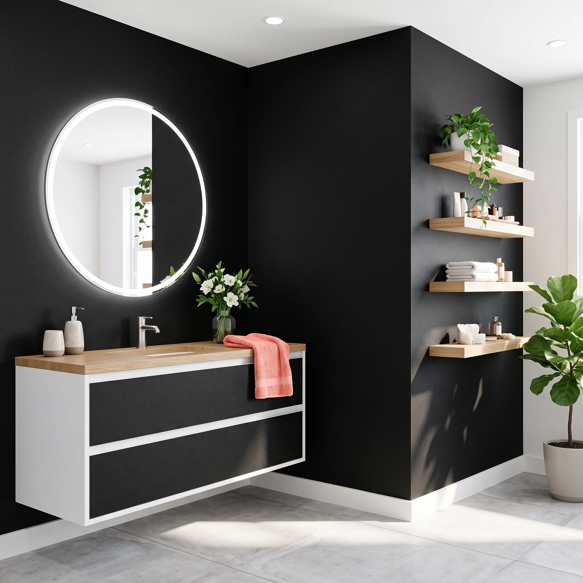 55cm Width Black Matte Vinyl DIY Contact Paper Self Adhesive Waterproof Wall Stickers for Cabinets Living Room Home Decoration