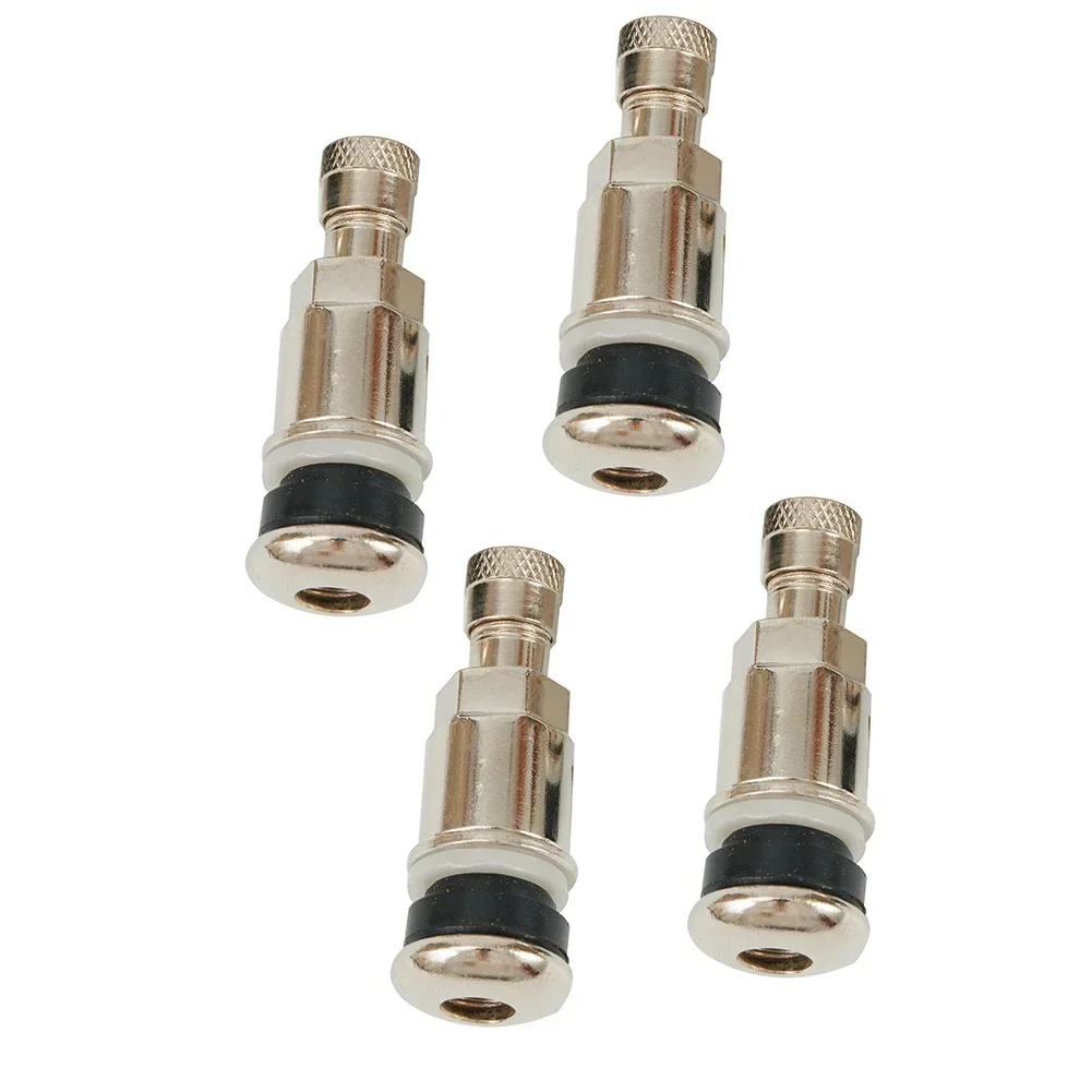 4x Stainless Steel Tyre Valve Bolt In Stem Tube Valve Stem Caps- Hot Sale For Bbs- Alloys Wheels Chrome Silver Metal Car Van