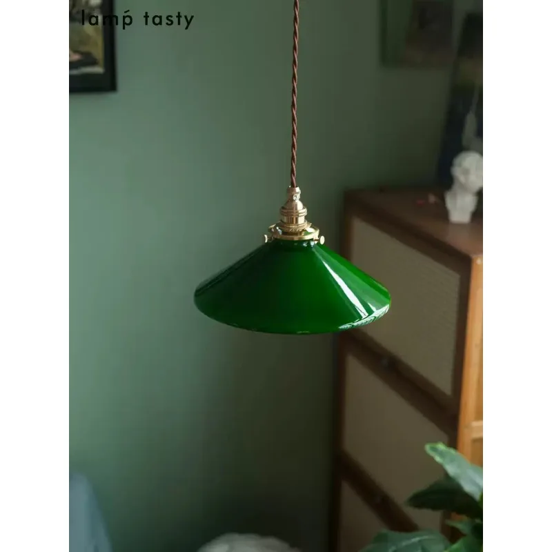 Everbright Store Retro Green Glass Chandelier, Bed and Breakfast Restaurant Window Tea Room Chandelier