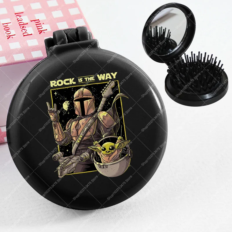 Espejo de Maquillaje Plegable 2 en 1 con Peines, Lindos Accesorios de Plástico, Anime Star Wars, Mini Espejos Portátiles con Peine, Regalos de Cumpleaños 2026