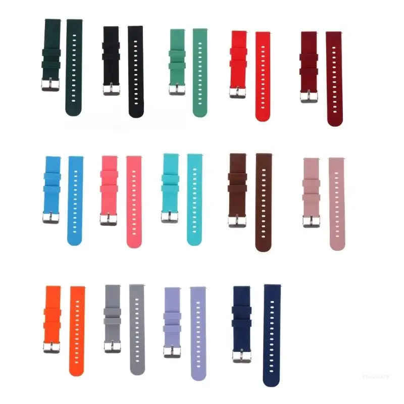 22mm/20mm Sport Silicone Strap Universal Colorful Quick Release Waterproof Men Women Replacement Soft Watchband Dropshipping