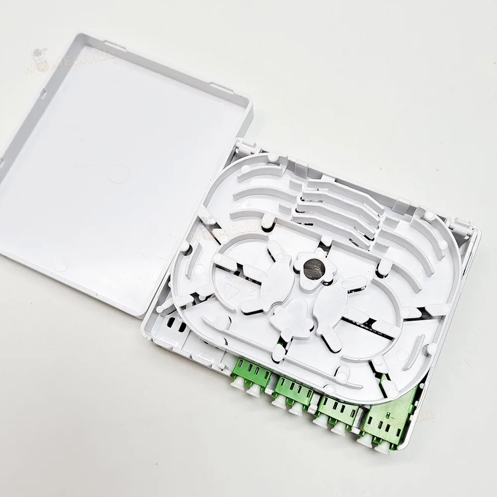 1pc 4 Core FTTH Optic Termination Ftth 4 Ports Optical Fiber Panel Box With LC APC  UPC Connectors