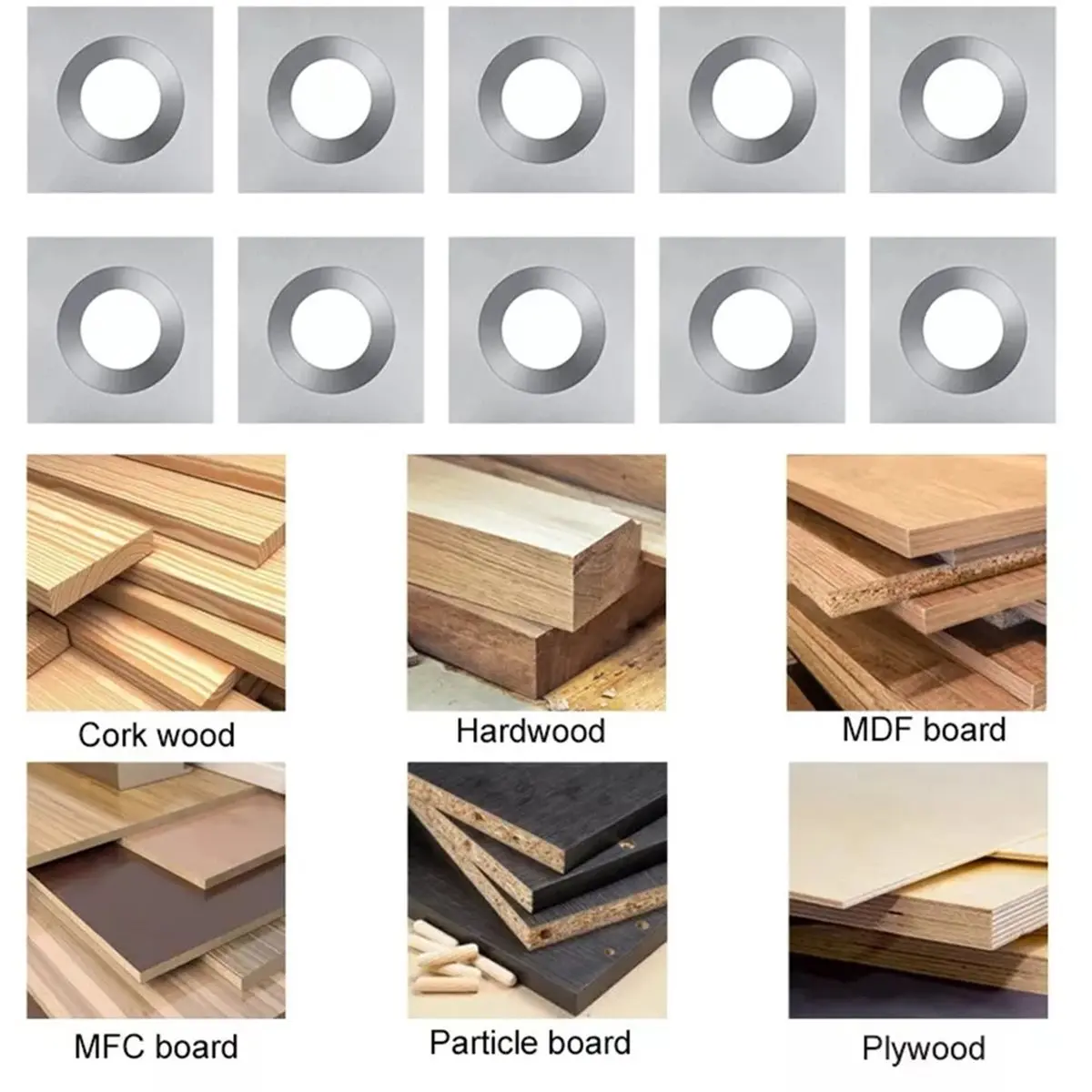 PHONE&GEAR 10 Square Carbide Inserts 12x12x2.2mm Replacement Tool Square Turning Tool Suitable for Woodworking