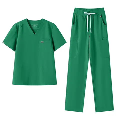 Men's Medical Scrubs Set Soft Breathable Fluid-Resistant Healthcare Uniform for Hospital Dental Vet Clinic KUNGFU SCRUBS