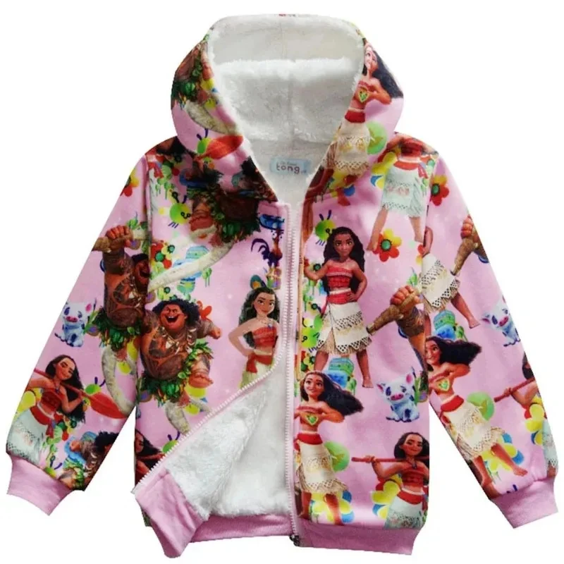 

♥Halloween Cosplay Costume Jacket Winter Plus Velvet Thick Hooded Cotton ren's Clothing Tracksuit Vaiana CNew 2026 Topspeed Cos