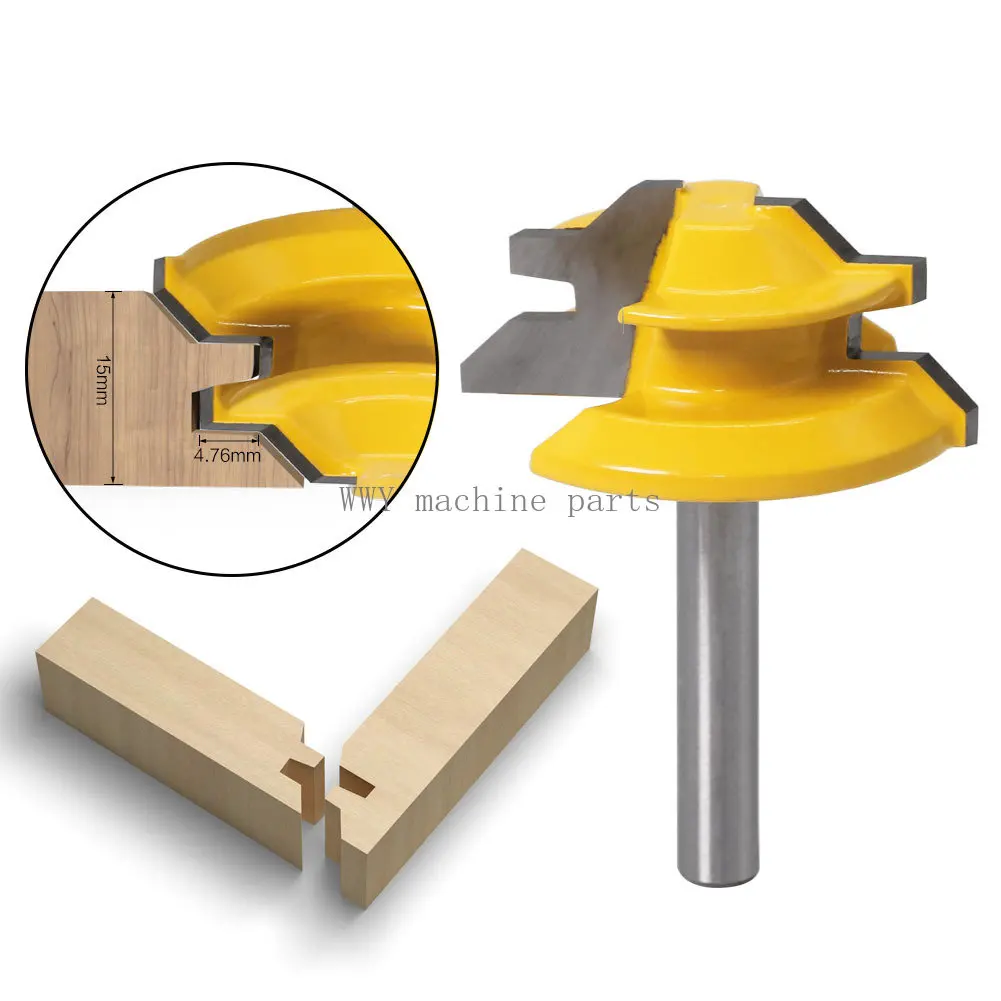 6mm Shank 45 Degree Tenon Cutter Splice Cutter Wood Milling Cutter High-Grade 45°45 Degree Tenon Cutter 6*1-1/2