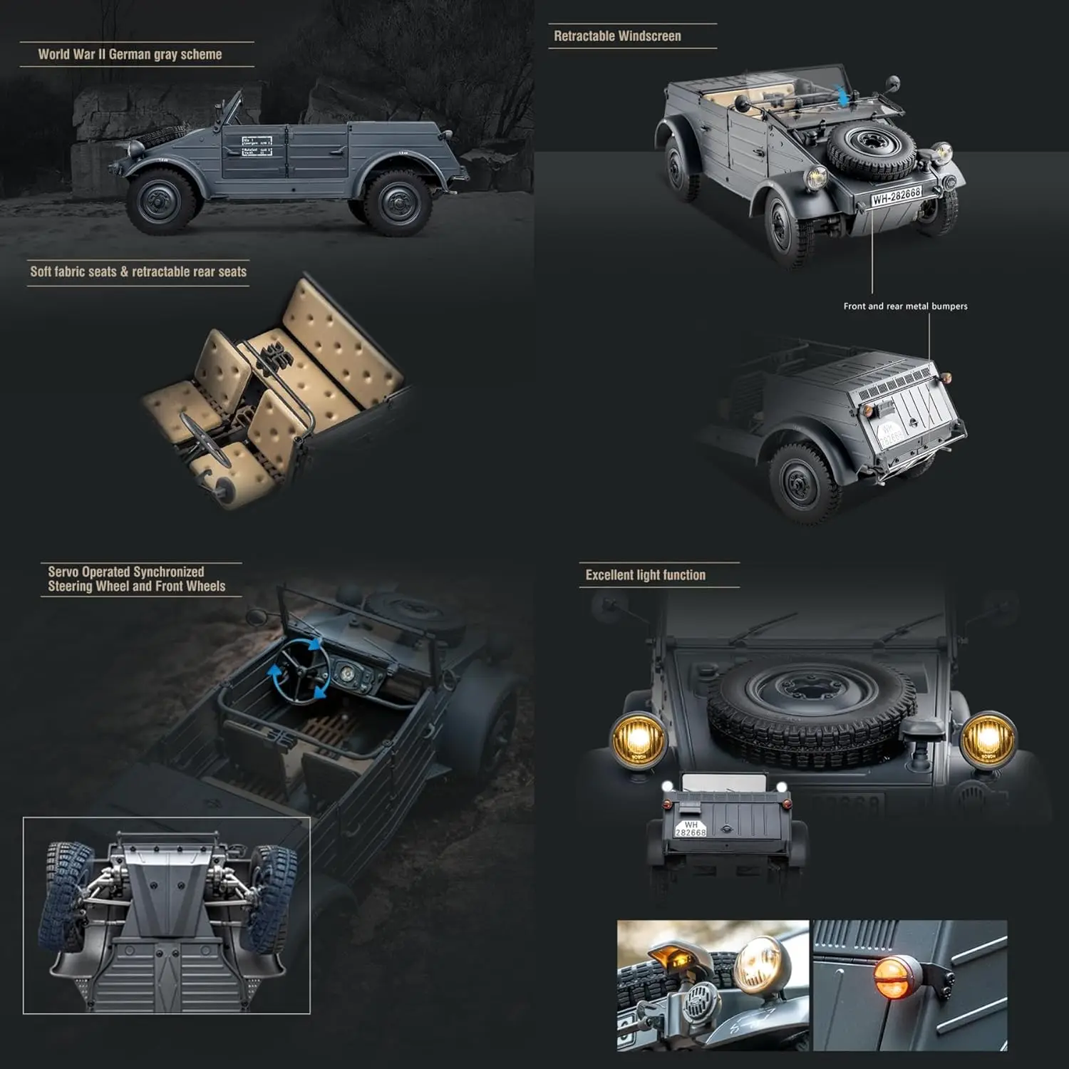 1/12 Scale Remote Control Off-Road Crawler Truck for Adults - 4WD RC Car, High Performance 8Km/h Speed, LED Lights, Hobby Grade