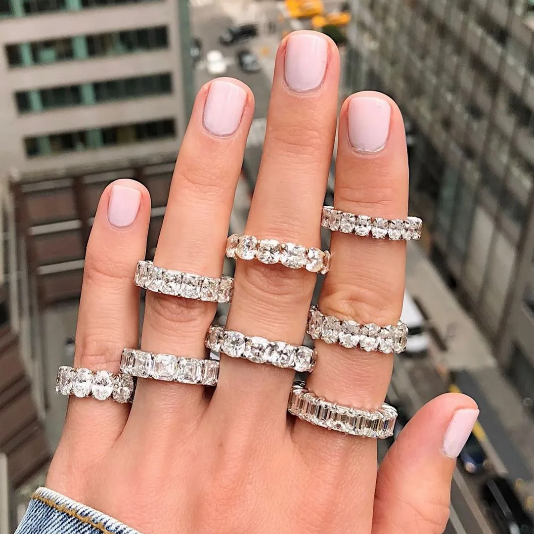 Luxury  Wedding Band Eternity Ring For Women Big Gift For Ladies Love Wholesale Lots Bulk Jewelry R5578