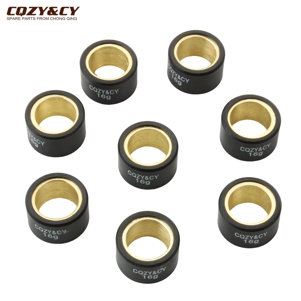 8pc Variator Racing Roller Weights 16g 25x16mm For Piaggio MP3 350 BV350 Beverly X10 350cc 4T Scooter Motorcycle Engine Part