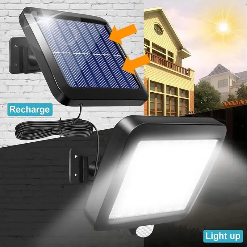 1 Set Outdoor Solar Light Waterproof Motion Sensor LED Lamp Multiple Lighting Modes For Yard Garden