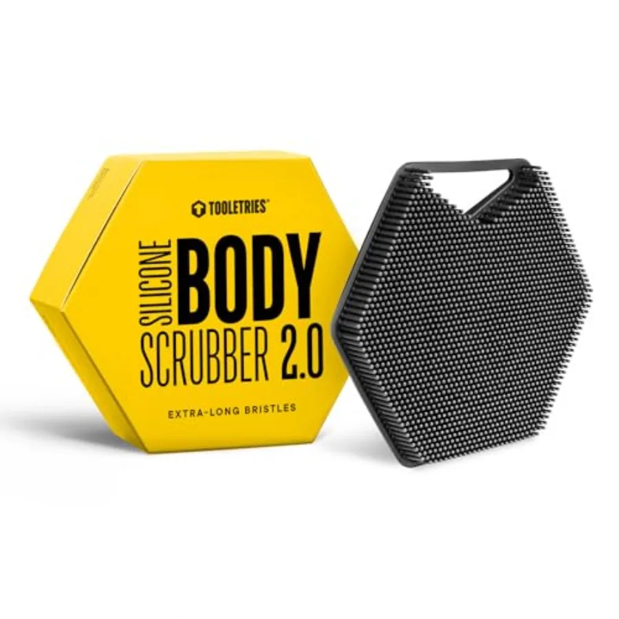

Body Scrubber 2.0 Premium Silicone Scrubber for Cleaning Exfoliating Your Skin Extra Long Lather Boosting Bristles with Ergonom