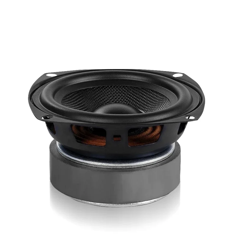 

1Pcs 4 Inch Midrange Woofer Speaker 4 Ohm 50W HIFI Loudspeaker Audio Long Stroke Braided Basin Waterproof Horn for JAMO