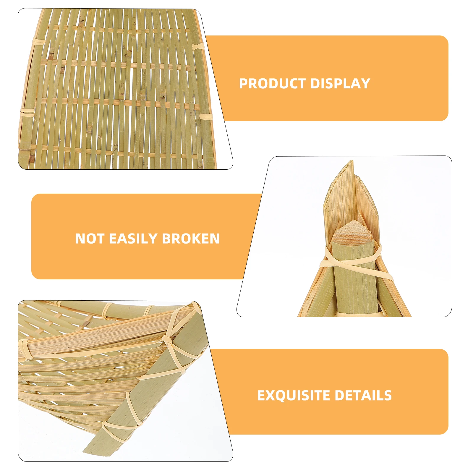 

1pc Bamboo Basket Woven Baskets Multi Purpose Vegetable Craft Dessert Snack Meat Fruit Storage Container Lightweight Portable