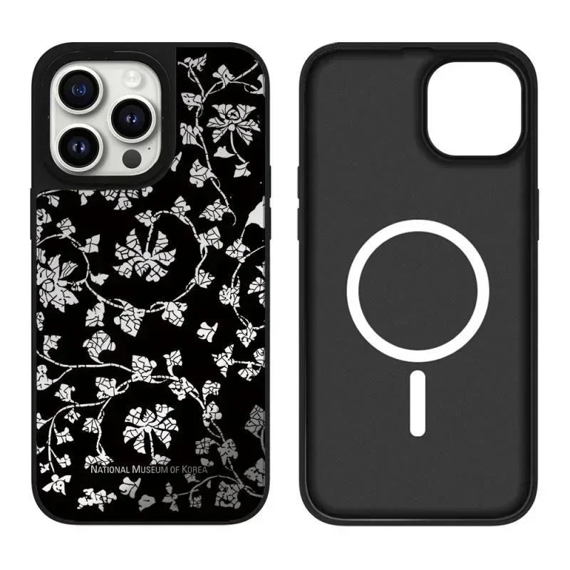 

Korean Museum Flower iPhone 11 12 13 14 15 Pro Max Mirror Surface MagSafe Case Cover Shell