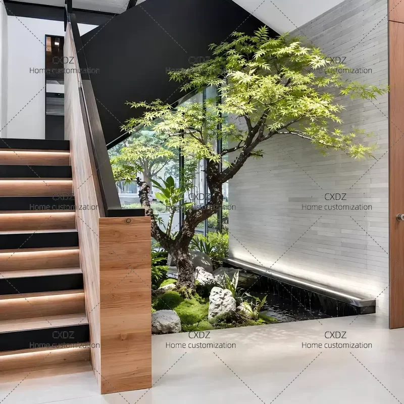 Simulation Maple Staircase Landscaping Scene Decoration Large Bionic Fake Tree for Restaurant Indoor Chinese Landscape Decor