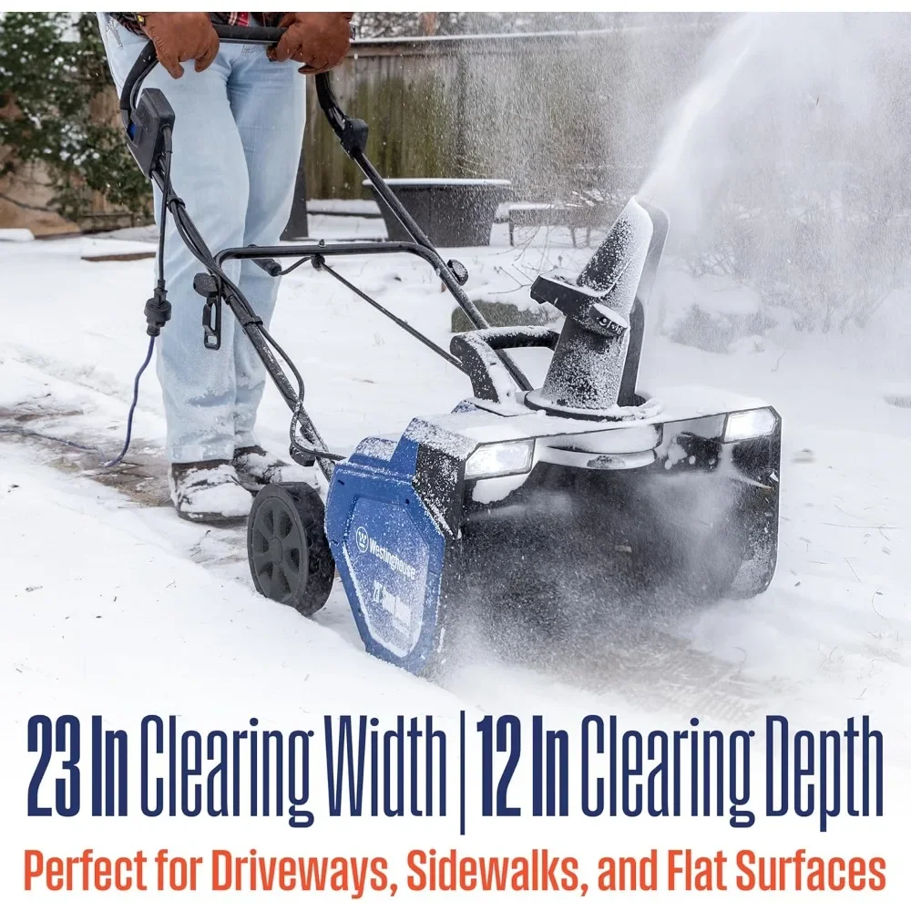 18-проводной снегоочиститель, двойной светодиодный фонарь, электрический снегоочиститель с дальностью метания 25 футов, платы 650 фунтов/мин, регулируемый желоб