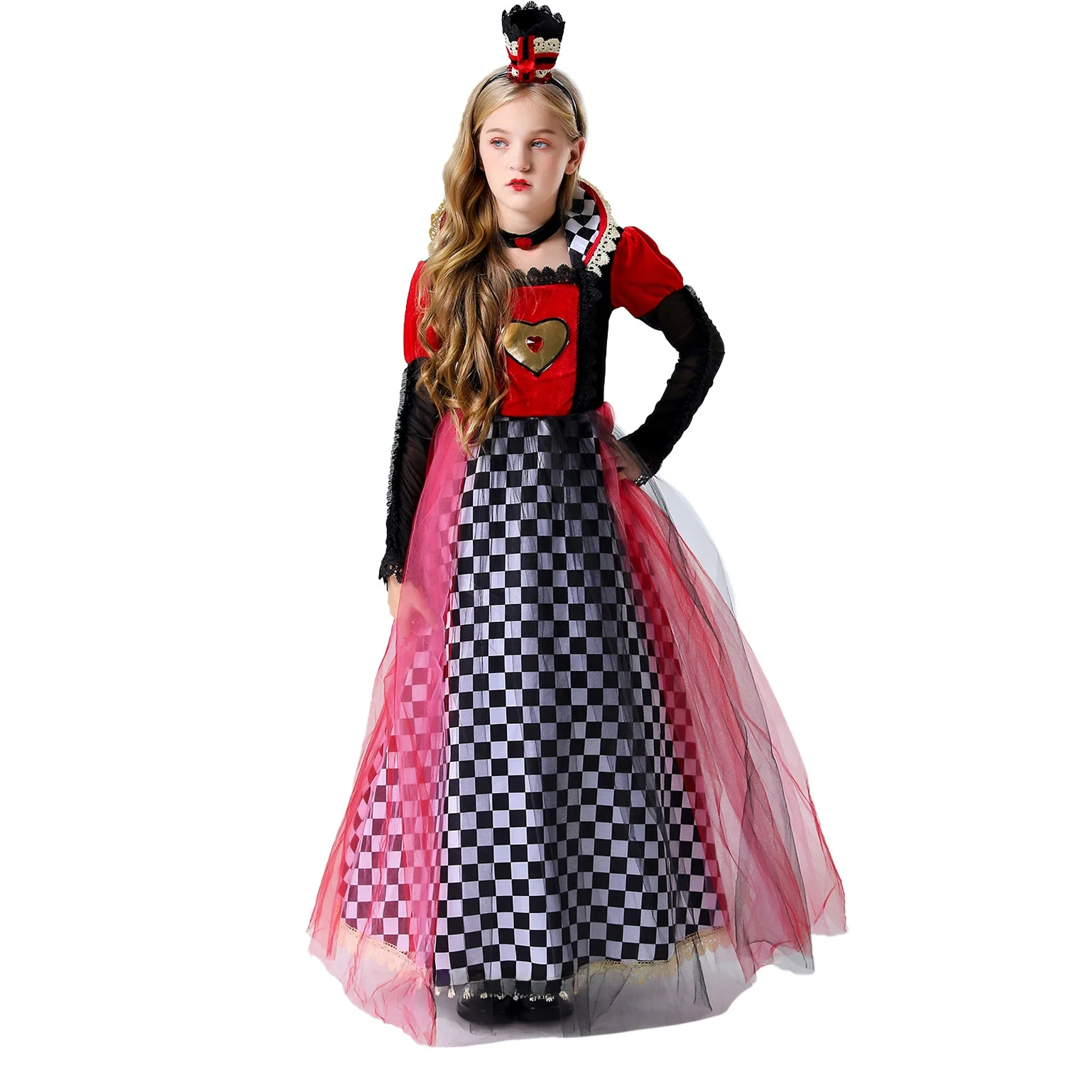 loween Alice nel Paese delle Meraviglie Regina Rossa Principessa Gonna Cosplay Cherry Queen Performance Costume Fata per Bambini T Dr