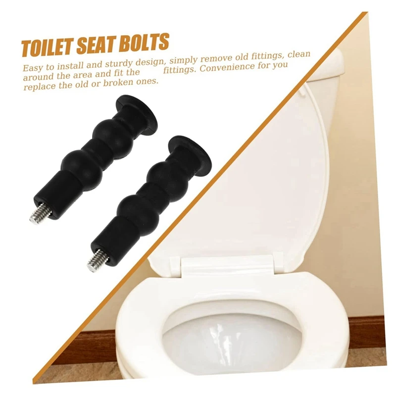 ГОРЯЧИЙ! 4 шт. винты для унитаза, крепежные болты для унитаза, колпачки для болтов сиденья унитаза, подходят для верхнего крепления унитаза, болты для сиденья унитаза, черные