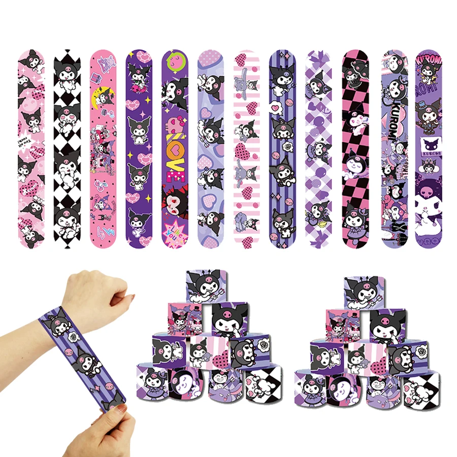 Kawaii سانريو موضوع حفلة لصالح كورومي صفعة سوار هدايا حفلة عيد الميلاد المفاجئة أساور للأطفال عيد الميلاد لوازم الديكور