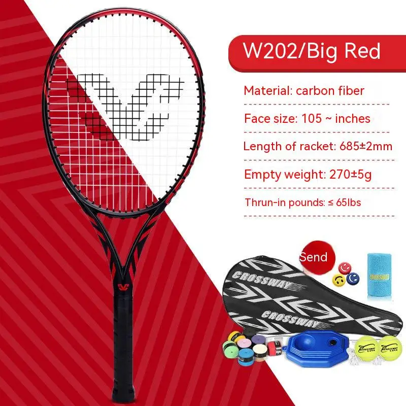 Professional Carbon Fiber Tennis Racket, Único jogador, masculino e feminino, Estudante universitário, Pacote único