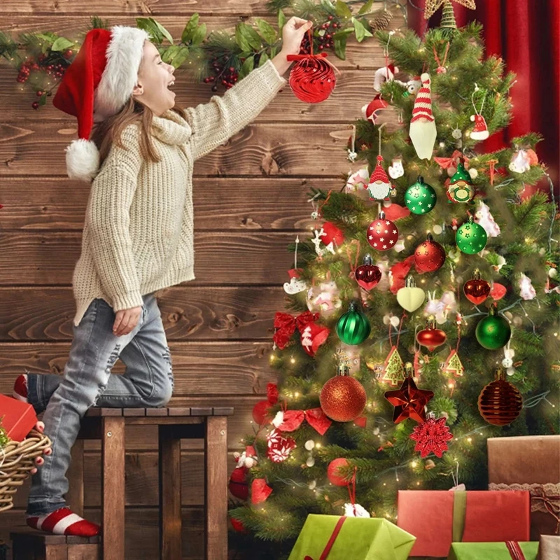 شجرة عيد الميلاد معلقة المعلقات للديكور المنزل ، ولعب الكرة ، زخرفة عيد الميلاد ، هدية السنة الجديدة ، 2024 ، 32 قطعة لكل صندوق