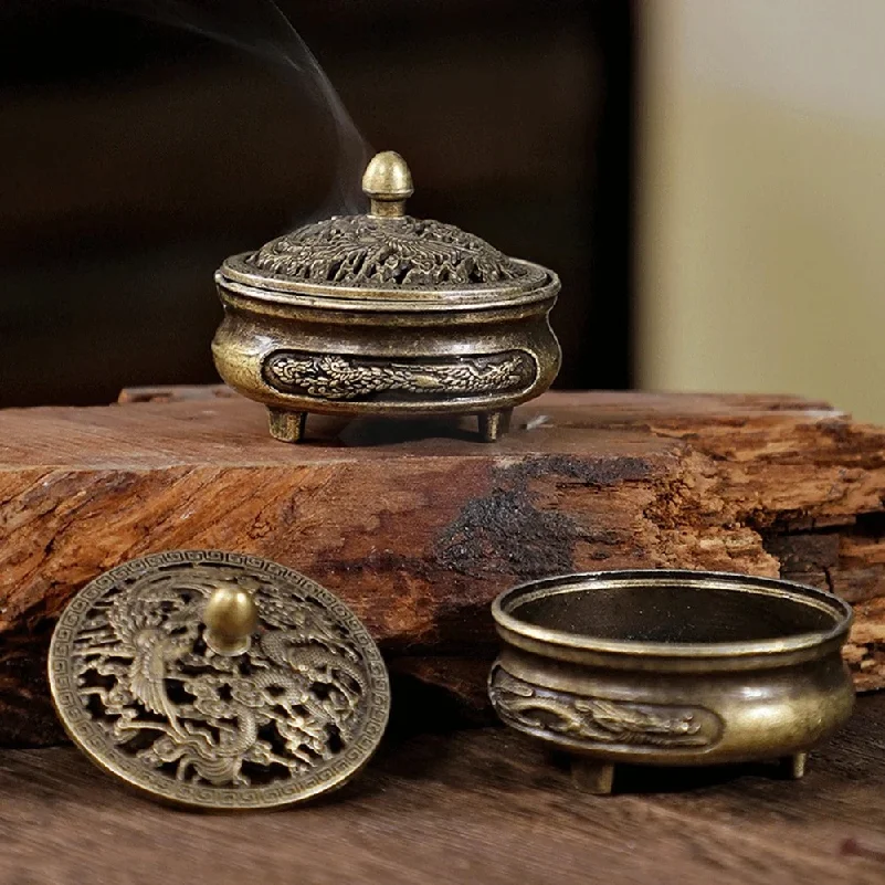 1PC Longfeng Fingertip Stove, Three-Legged Small Incense Burner, Non-Stick Powder Tray, Creative Aromatherapy Burner