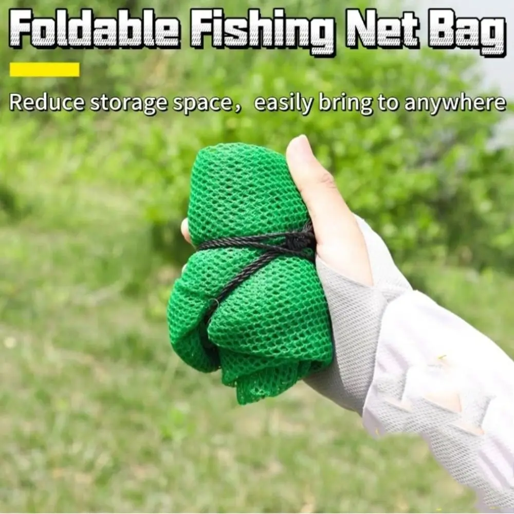 Bolsa de red plegable para pesca de nailon verde: jaula protección - imagen 3