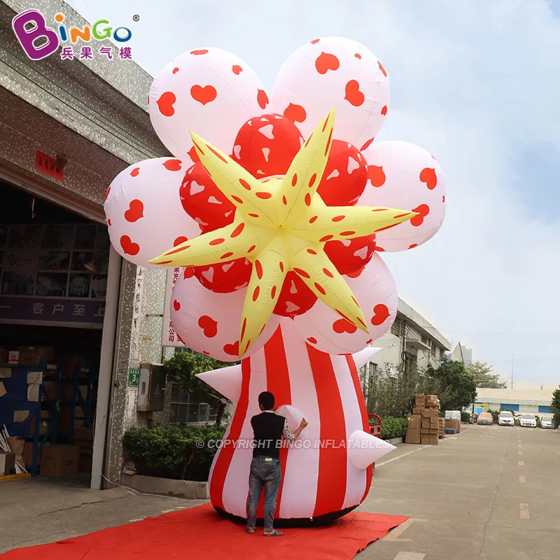 Nylon Inflatable Giant Flower Balloon Model Inflatale 6.2mH Flower Decoration For Gardon Display From Bingo