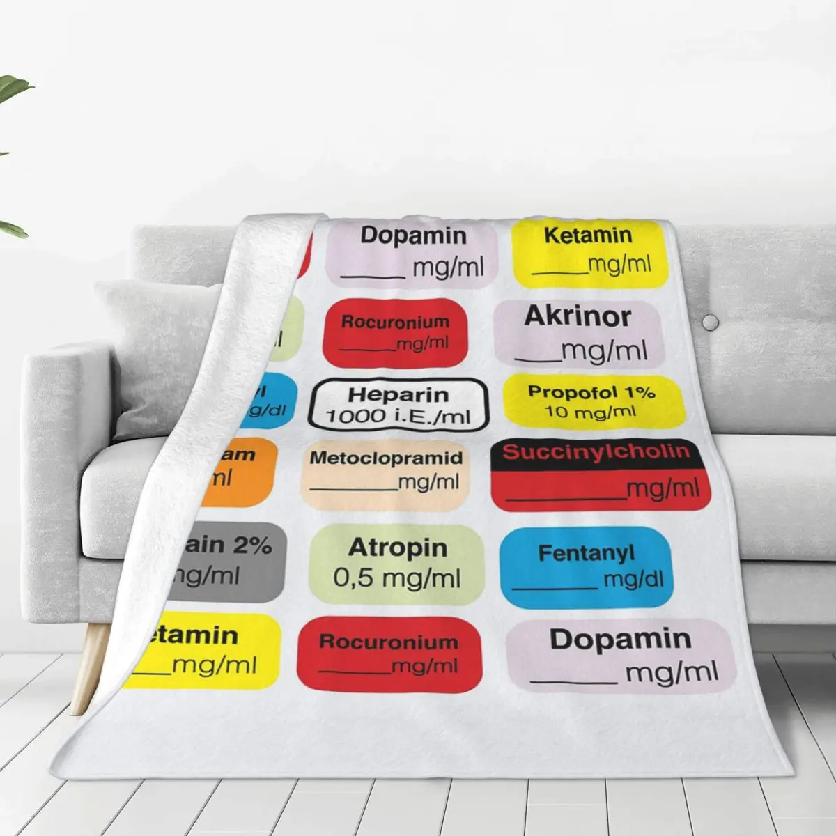 Anesthesia Medication Blanket Soft Warm Flannel Throw Blanket Plush for Bed Living room Picnic Travel Home Sofa