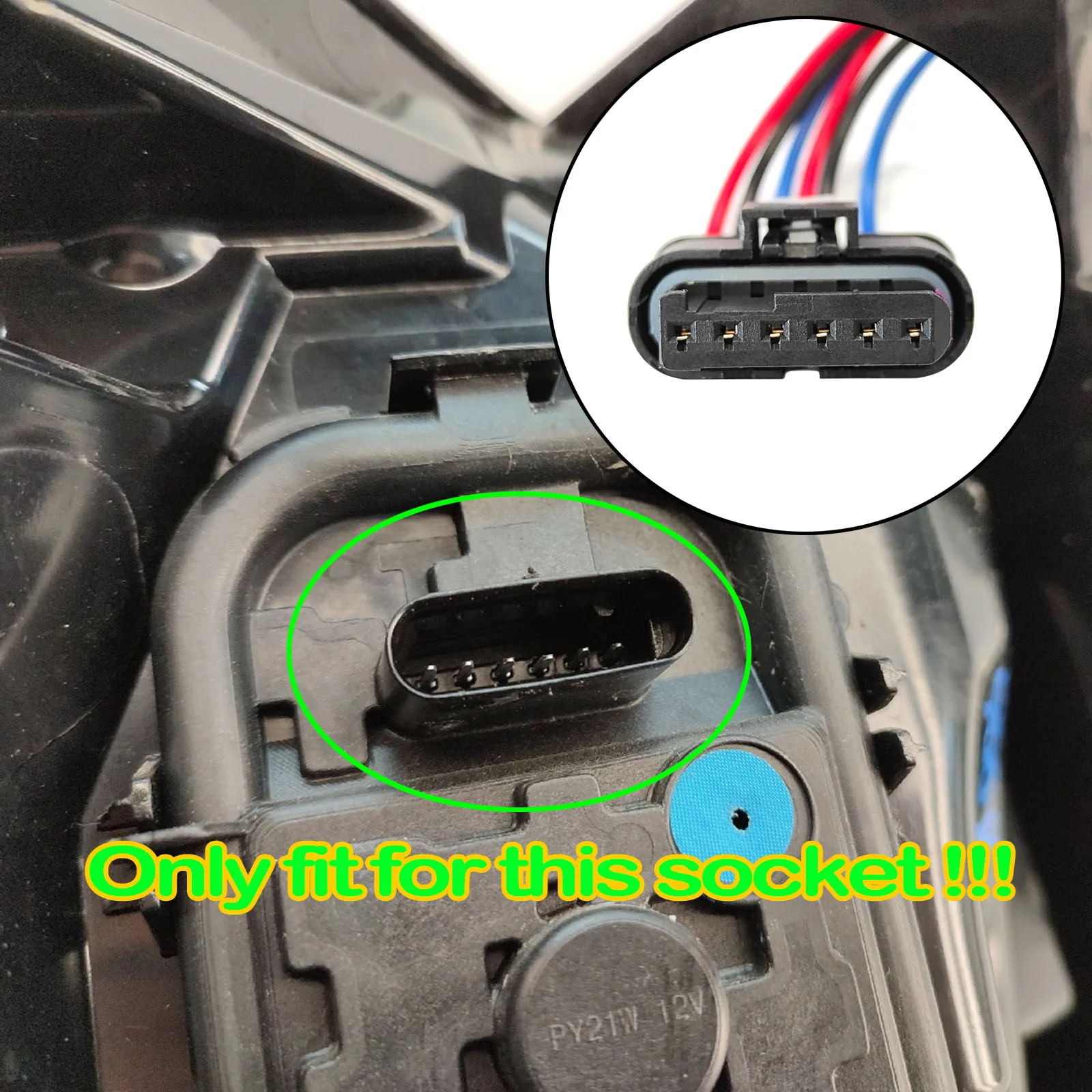 For Fiat 500X 2014 - 2024 6Pin Rear Tail Light Lamp Connector Pigtail Plug Prewired Wiring Harness Cable 2017 2018 61132359993
