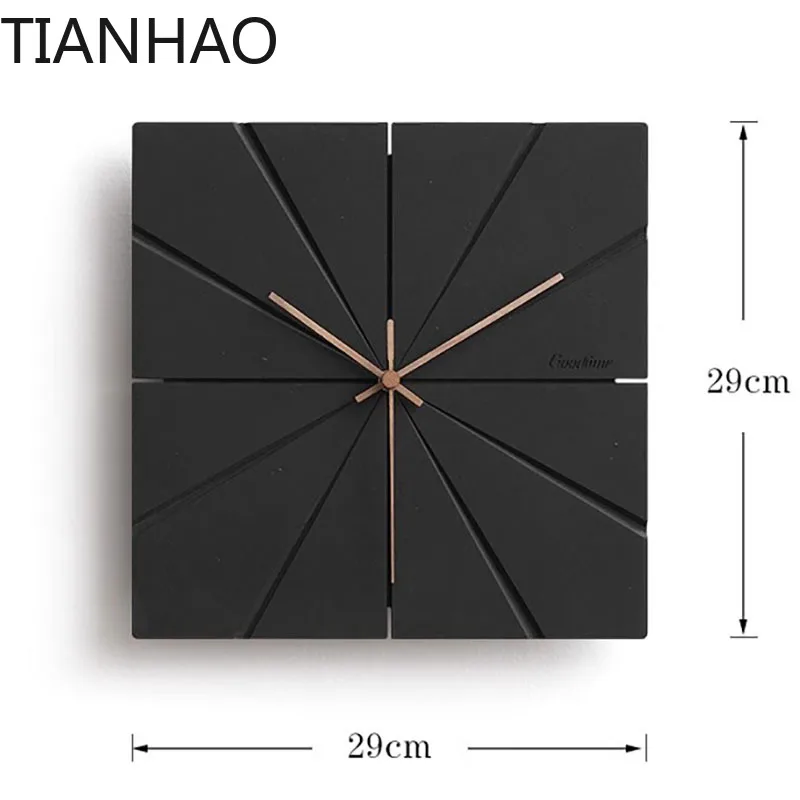 Italian Square Wall Clocks Unique Digital Small Apartment Simplicity Wall Clocks Decoration Black Reloj Pared Home Furniture