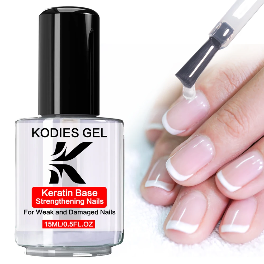 KODIES GEL Keratin-Grundlack, schnell trocknender Nagellack, Basisöl-Stärkungsmittel, klare Behandlung, Reparatur beschädigter Nägel, Pflegelack