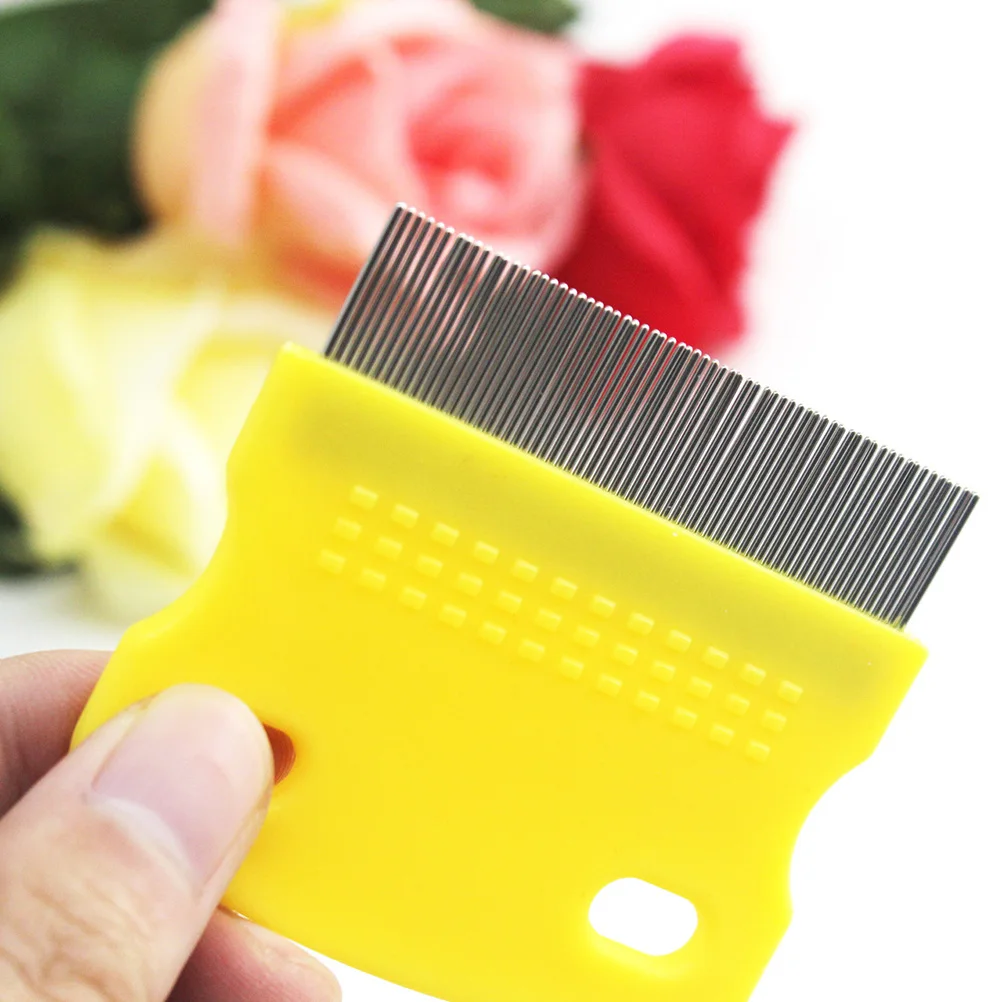 

Pet Flea Comb Durable Dog Combs Grooming Tools Stainless Steel Fine Tines Round Needle Comfortable Smooth Remove Hair Shampoo