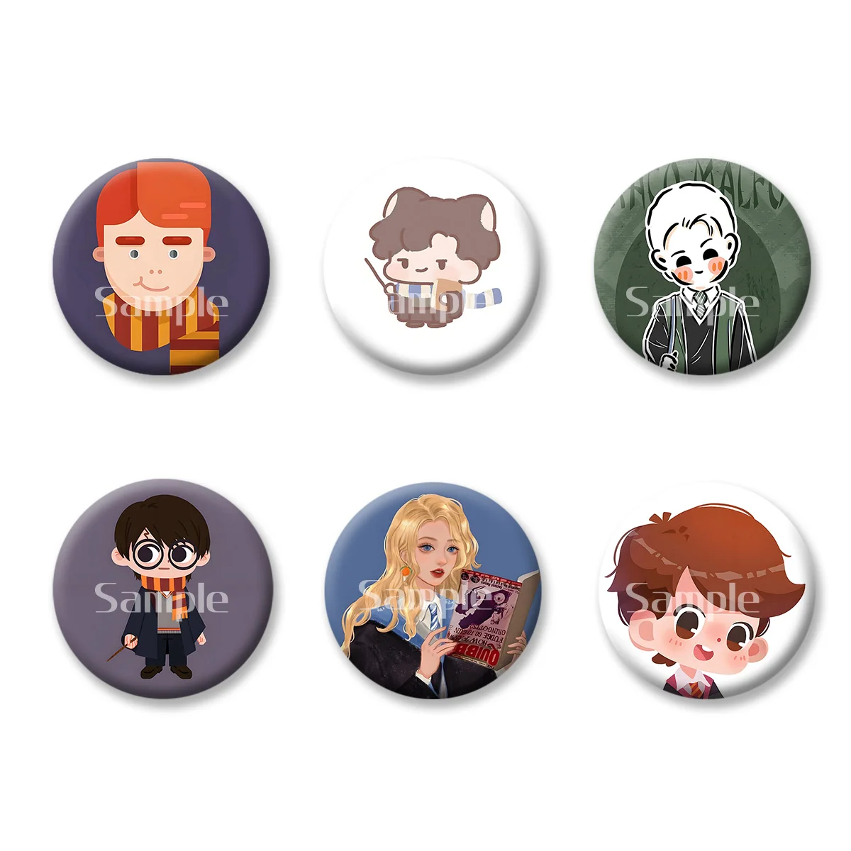 

Flash Badge Cards Harry Potter Anime Cartoon Souvenir Girl Keychains Convenient Makeup Mirror Fridge Magnet ACG Accessories