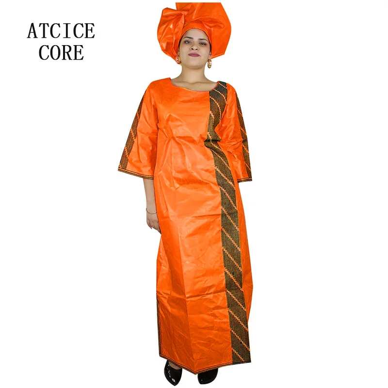 Ricamo africano Bazin Riche per abito lungo da donna con sciarpa