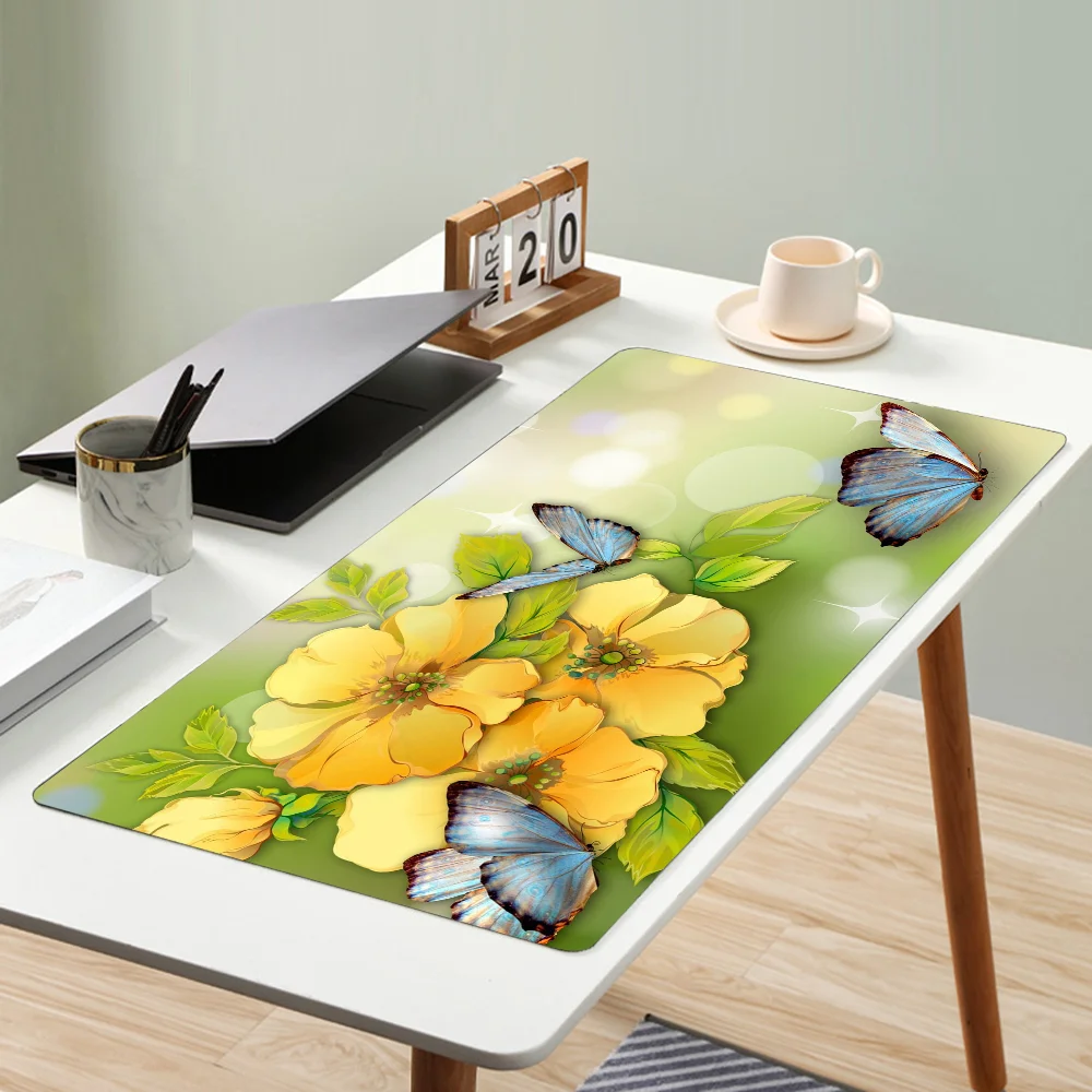 Butterfly Printing Mousepad Mouse Mat Desk Mat With Pad Gaming Accessories Prime Gaming XXL Keyboard Pad Padding Mat