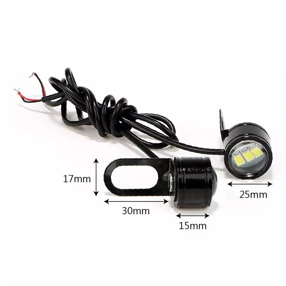 2pcs LED Eagle Eye Daytime Running Light DRL Motorcycle Fog Lamp Headlight Taillight Bright Reverse Backup Light for Driving
