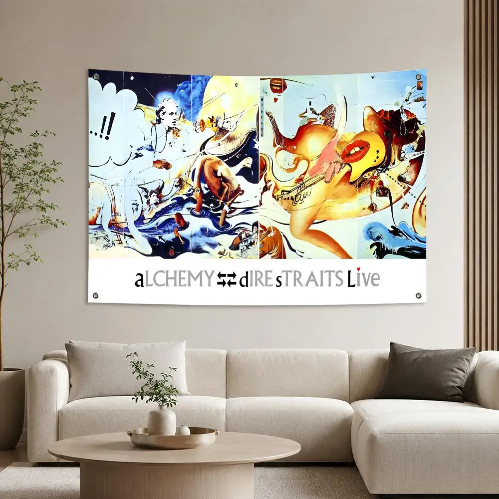 Dire Straits Rock Band 80s Classic Flags Home Yard & Garden Decor Banner - Indoor Outdoor Wall Hanging Flag