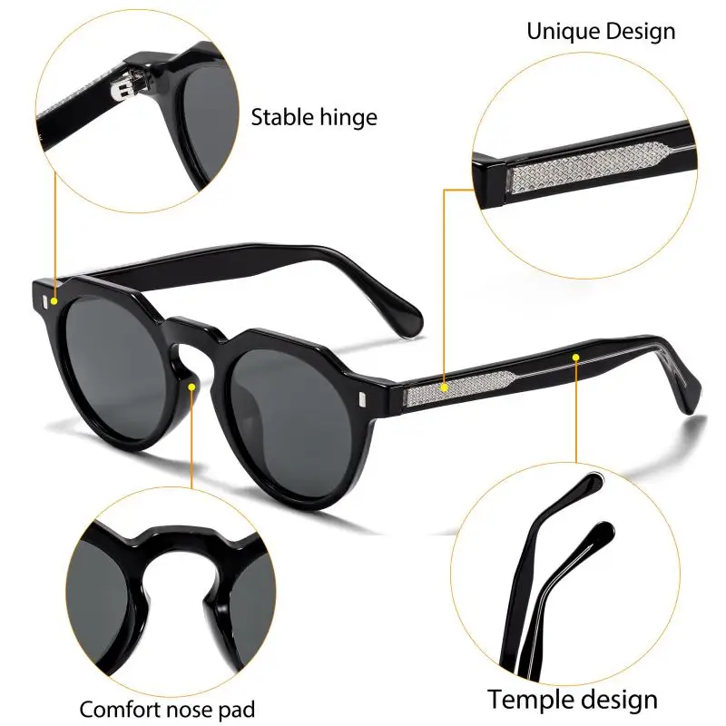 CATERSIDE Polarisierte Sonnenbrille für Herren, hochwertige Tr-90-Rahmen, Vintage-Sonnenbrille, Damen-Reise-Party-Brille, ideale Geschenke – Detail 4