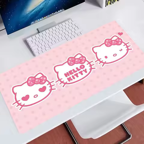 Gaming Hello kitty Mouse Pad Custom Home Computer Keyboard Pad Desk Mat Laptop Soft Anti-slip Table Mat 90x40 Mousepad For LOL
