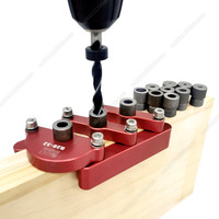 1 Set 2-10mm Drilling Pocket Hole Jig Self Centering Dowelling Jig Dowel for Woodworking Splicing Board Joinery Punch Locator