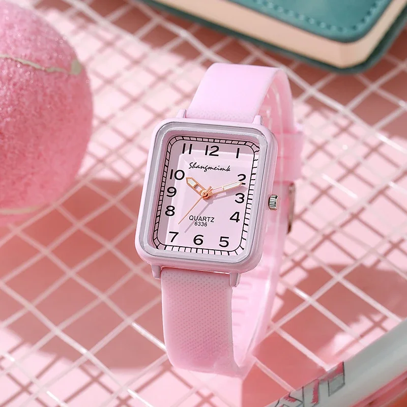 

Роскошные брендовые часы с силиконовым ремешком, студенческие квадратные цифровые женские кварцевые часы для отдыха, новые модные женские наручные часы, дропшиппинг