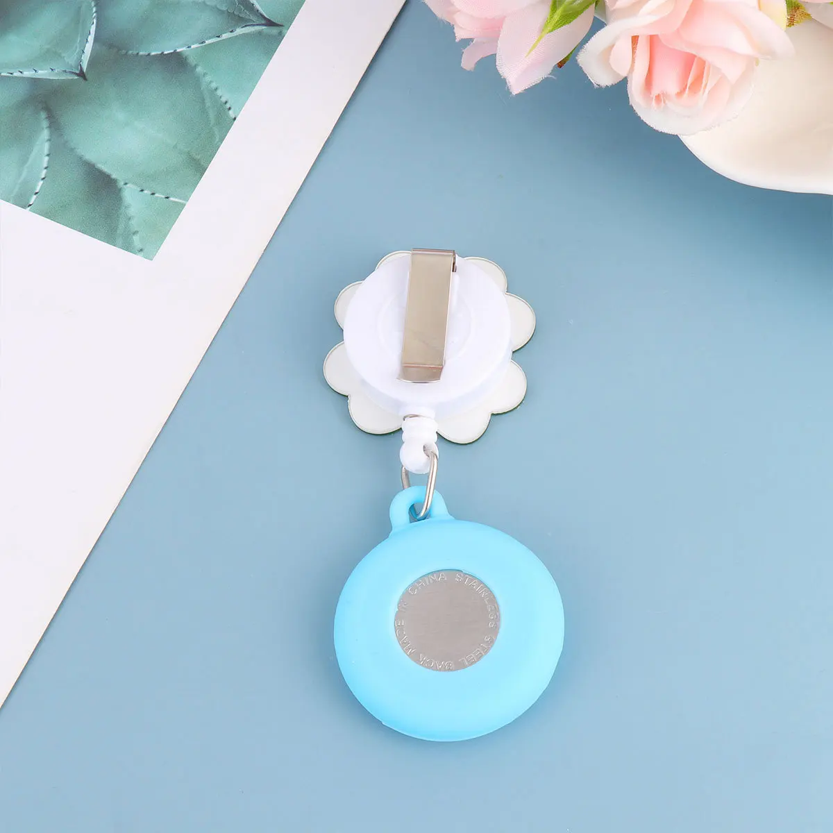 Purple Retractable Watch for Nurses Medical Watches Pocket Badge Reel Cute Quartz Kawaii